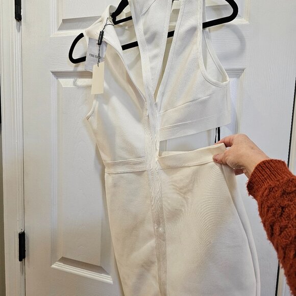 Herve Leger Dresses & Skirts - Hervé Léger x Forever 21 White Cutout Bodycon Dress Size L NWT